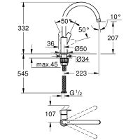 Смеситель для кухни Grohe BauEdge Хром арт-31233001 — фото 3, Смесители для кухни