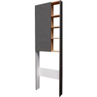 Шкаф пенал 1MarKa Gaula 60Н У92548 над унитазом Графит матовый — фото 1, Мебель для ванной