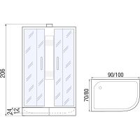 Душевая кабина River Nara Б/К 90х70 МТ R 10000003638 с поддоном — фото 10, Душевые кабины