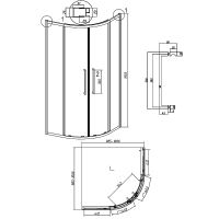 Душевой уголок Grossman Cosmo 100х100 301.K33.02.1010.21.02 профиль Черный матовый стекло шиншилла — фото 11, Душевые уголки четверть круга