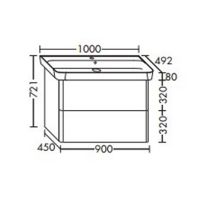 Тумба с раковиной Burgbad Iveo 100 SFEN100F2834G0161C0001*1 подвесная Фланелевый дуб — фото 8, Мебель для ванной