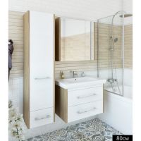 Шкаф пенал Sanflor Ларго2 40 R Н0000000518 Швейцарский вяз — фото 1, Пеналы для ванной комнаты