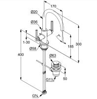 Смеситель для раковины Kludi Nova Fonte 201180515 Хром — фото 4, Смесители