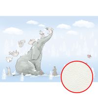 Фреска детская Ortograf Для самых маленьких 33727 Фактура флок FLK Флизелин (4*2,7) Голубой, Животные — фото 1, Фрески