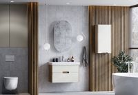 Тумба под раковину Aquaton Оливия 80 1A283101OLVG0 подвесная Бежевая Дуб велл — фото 4, Мебель для ванной