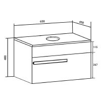 Тумба под раковину Runo Вудлайн 65 00-00001341 подвесная Белая Железный камень — фото 4, Тумбы под раковину