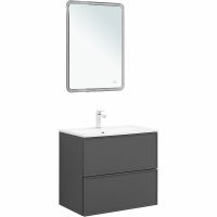 Тумба под раковину Aquanet Арт 75 329064 подвесная Ясень графит — фото 6, Тумбы под раковину