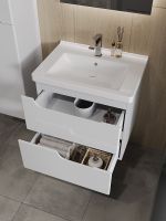 Тумба с раковиной Orange Topline-Milano 65 TP-M65-02+RA подвесная Белый глянец — фото 3, Тумбы с раковиной