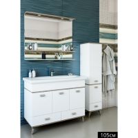 Зеркало Sanflor Бруно 105 С02727 Белое Орегон — фото 1, Зеркала в ванную комнату