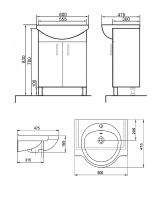 Товар: Тумба с раковиной Orange Роса Ro-60TUW+RA Белый глянец - фото 5 Тумба с раковиной Orange Роса Ro-60TUW+RA Белый глянец — фото 5, Мебель для ванной