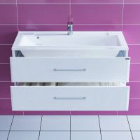 Товар: Тумба под раковину СанТа Омега 100 207028 подвесная Белая - фото 4 Тумба под раковину СанТа Омега 100 207028 подвесная Белая — фото 4, Мебель для ванной