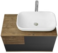 Товар: Тумба под раковину Aquaton Терра 85 1A247201TEKA0 подвесная Дуб кантри Антрацит - фото 3 Тумба под раковину Aquaton Терра 85 1A247201TEKA0 подвесная Дуб кантри Антрацит — фото 3, Мебель для ванной