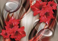 Товар: Фреска Ortograf 3D 6715 Фактура бархат золото FX-G Флизелин (3,8*2,7) Серебряный/Красный, Цветы/Абстракция - фото 2 Фреска Ortograf 3D 6715 Фактура бархат золото FX-G Флизелин (3,8*2,7) Серебряный/Красный, Цветы/Абстракция — фото 2, Фрески