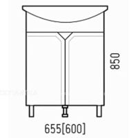 Товар: Тумба под раковину Corozo Сириус 65 SD-00001438 Белая - фото 5 Тумба под раковину Corozo Сириус 65 SD-00001438 Белая — фото 5, Мебель для ванной