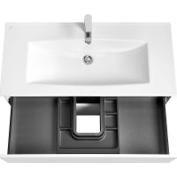 Товар: Тумба под раковину Aquaton Сохо 100 1A258201AJ010 подвесная Белая глянцевая - фото 4 Тумба под раковину Aquaton Сохо 100 1A258201AJ010 подвесная Белая глянцевая — фото 4, Мебель для ванной