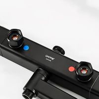 Товар: Душевая система Gappo G2491-6 с термостатом Черная матовая - фото 5 Душевая система Gappo G2491-6 с термостатом Черная матовая — фото 5, Душевые стойки