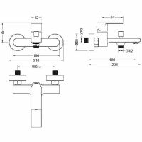 Смеситель для ванны Aquatek Лира Хром арт-AQ1440CR — фото 2, Смеситель для ванны