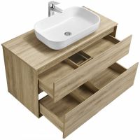 Тумба под раковину Aquaton Либерти 100 1A279601LYC70 подвесная Дуб эльвезия — фото 17, Тумбы под раковину