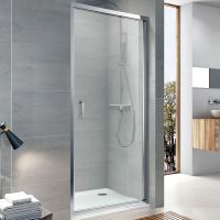 Душевая дверь Koller Pool Aqua Line 90 NS90G профиль Хром стекло рифленое — фото 1, Душевые двери в нишу