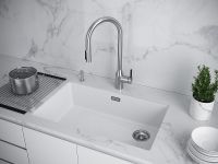 Кухонная мойка Paulmark Lumi 74 UNI LU74-WH Белая — фото 3, Кухонные мойки