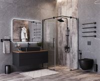 Зеркало Bond Loft 120x80 M35ZE-12080 с подсветкой Черное глянцевое с бесконтактным выключателем — фото 4, Зеркала в ванную комнату