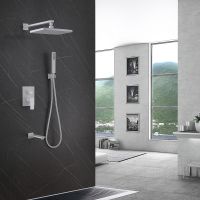 Душевая система Abber Weiss Insel AF8017FW Белая матовая — фото 2, Встраиваемые душевые комплекты