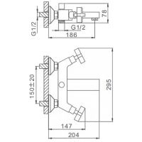 Смеситель для ванны Frap H78 F3078 Хром — фото 2, Смеситель для ванны