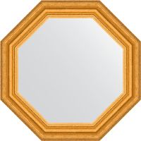 Зеркало Evoform Octagon 53х53 BY 3733 в багетной раме - Состаренное золото 67 мм — фото 1, Мебель для ванной