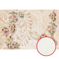 Фреска Ortograf 3D 30744 Фактура флок FLK Флизелин (4*2,7) Бежевый, Цветы/Абстракция — фото 1, Фрески