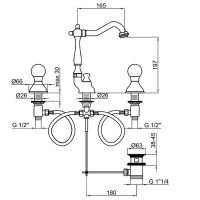 Смеситель для раковины Webert Karenina KA750202065 Бронза — фото 2, Смесители