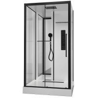 Душевая кабина Black&White Galaxy 8028000 с гидромассажем — фото 1, Душевые кабины