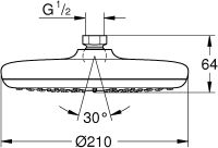 Верхний душ Grohe Tempesta 210 26410000 Хром — фото 4, Верхние души