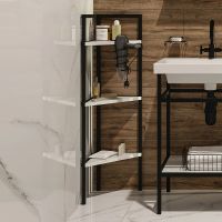 Товар: Шкаф пенал DIWO Смоленск С14144 угловой Черный муар Северное дерево - фото 2 Шкаф пенал DIWO Смоленск С14144 угловой Черный муар Северное дерево — фото 2, Мебель для ванной