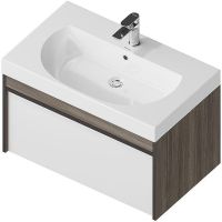 Тумба под раковину Kerama Marazzi Modula 80 MO.80.1+1\AR подвесная Белая глянцевая Дерево — фото 2, Тумбы под раковину