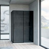 Душевой уголок Vincea Slim Soft 120x90 VSR-1SS9012CGB профиль Черный стекло тонированное — фото 2, Прямоугольные душевые уголки