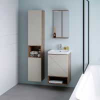 Тумба под раковину Бриклаер Кристалл 50 подвесная Латте Дуб крафт табачный арт-4627125416910 — фото 12, Тумбы под раковину