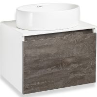 Тумба под раковину Runo Бари 60 00-00001378 подвесная Железный камень Белая — фото 2, Тумбы под раковину