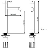 Смеситель для раковины Teska Atlas Leo L E5724 Черный матовый — фото 3, Смесители для раковины