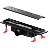 Душевой лоток AM.PM PrimeFlow 40 W02SC-P11-040-01BM с Черной матовой решеткой Cut Gradient — фото 2, Душевые лотки