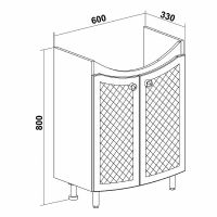 Тумба под раковину Runo Милано 65 УТ000002087 Белая — фото 5, Тумбы под раковину