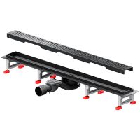 Душевой лоток AM.PM MasterFlow 80 с Черной матовой решеткой Cut Gradient арт-W01SC-P11-080-01BM — фото 2, Душевые лотки