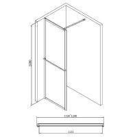 Душевая перегородка Abber AG60120B 120x200 профиль Черный стекло прозрачное — фото 7, Душевые перегородки