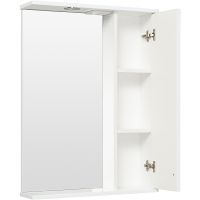 Зеркало со шкафом Runo Мерида 58 R 00-00000740 с подсветкой Белое — фото 2, Зеркальные шкафы в ванную