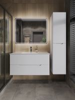 Товар: Тумба с раковиной Orange Line 100 Li-100Tuw+Ra подвесная Белая матовая - фото 5 Тумба с раковиной Orange Line 100 Li-100Tuw+Ra подвесная Белая матовая — фото 5, Мебель для ванной