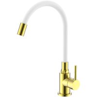 Смеситель для кухни Splenka S201.4408.03 Золото матовое Белый — фото 1, Смесители для кухни