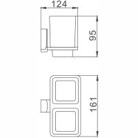 Стакан для зубных щеток Haiba HB8808 двойной Хром — фото 3, Мыльницы