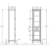 Товар: Шкаф пенал Opadiris Омега 45 R 00-00001617 Слоновая кость - фото 9 Шкаф пенал Opadiris Омега 45 R 00-00001617 Слоновая кость — фото 9, Мебель для ванной