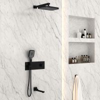 Товар: Душевая система Vincea VSFW-432T1MB с термостатом Черная матовая - фото 3 Душевая система Vincea VSFW-432T1MB с термостатом Черная матовая — фото 3, Встраиваемые душевые комплекты