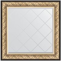 Зеркало Evoform Exclusive-G 90х90 BY 4337 с гравировкой в багетной раме - Барокко золото 106 мм — фото 1, Мебель для ванной