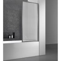 Шторка на ванну Vincea 70x140 VSB-41700FLGM профиль Вороненая сталь стекло рифленое — фото 2, Неподвижные шторки для ванной